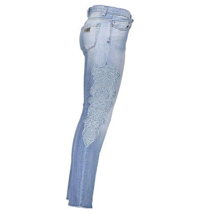 Голубые джинсы с вышивкой Just Cavalli Chic