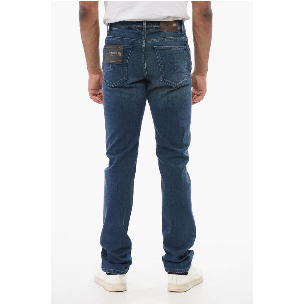 Corneliani Delaved Denims with Embroidered Logo