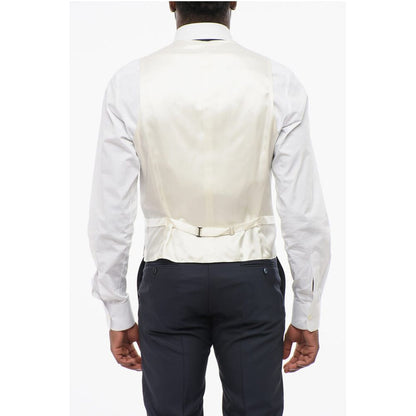Corneliani 5 Buttons Silk Vest With Jetted Pockets