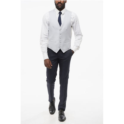 Corneliani 5 Buttons Silk Vest With Jetted Pockets