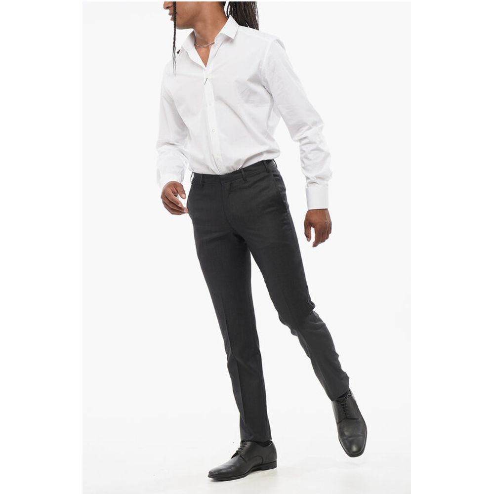 Corneliani CC COLLECTION Wool and Silk Blend Pants