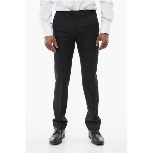 Corneliani Virgin Wool LEADER Pants with Flush Pockets