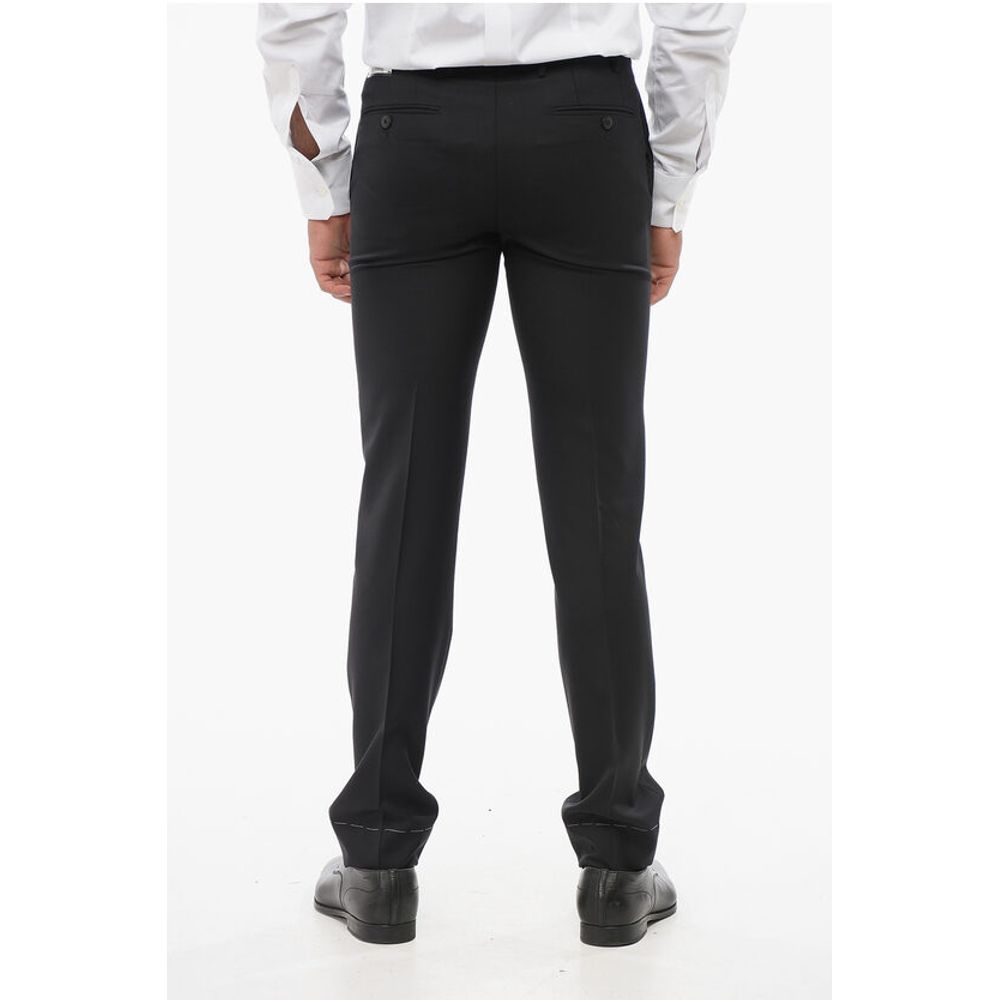Corneliani Virgin Wool LEADER Pants with Flush Pockets