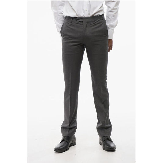 Corneliani Virgin Wool LEADER Pants with Flush Pockets