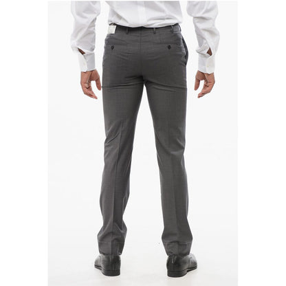 Corneliani Virgin Wool LEADER Pants with Flush Pockets