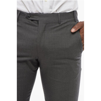 Corneliani Virgin Wool LEADER Pants with Flush Pockets