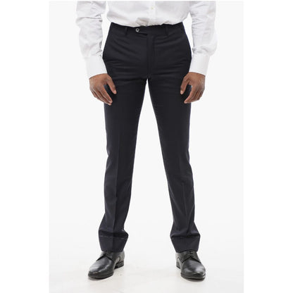 Corneliani Virgin Wool LEADER Pants with Flush Pockets