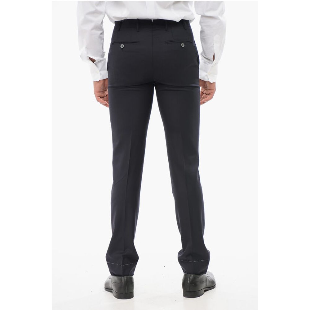 Corneliani Virgin Wool LEADER Pants with Flush Pockets