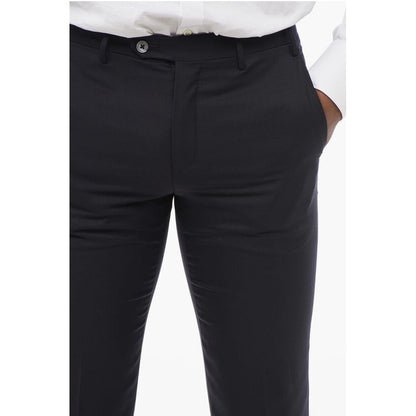 Corneliani Virgin Wool LEADER Pants with Flush Pockets