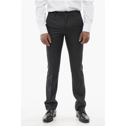 Corneliani Virgin Wool LEADER Pants with Flush Pockets