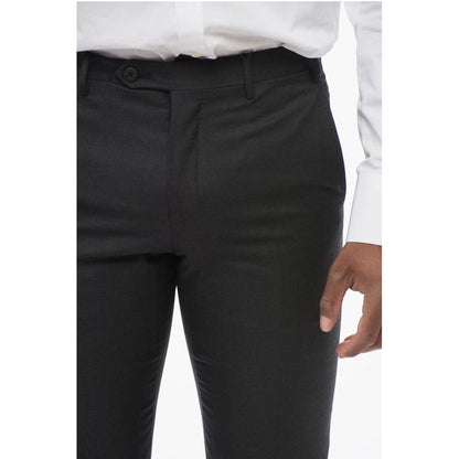 Corneliani Virgin Wool LEADER Pants with Flush Pockets