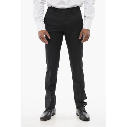 Corneliani Virgin Wool LEADER Pants with Flush Pockets