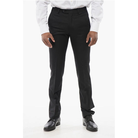 Corneliani Virgin Wool LEADER Pants with Flush Pockets