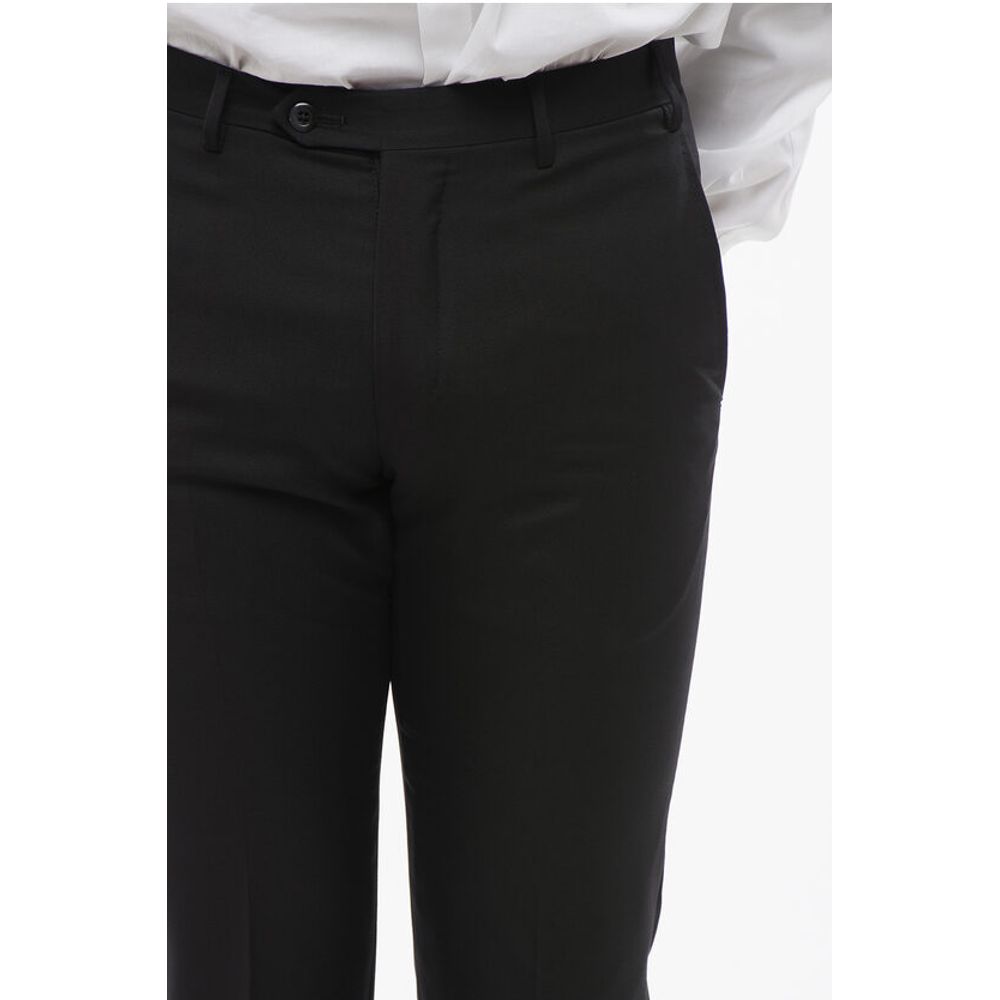Corneliani Virgin Wool LEADER Pants with Flush Pockets
