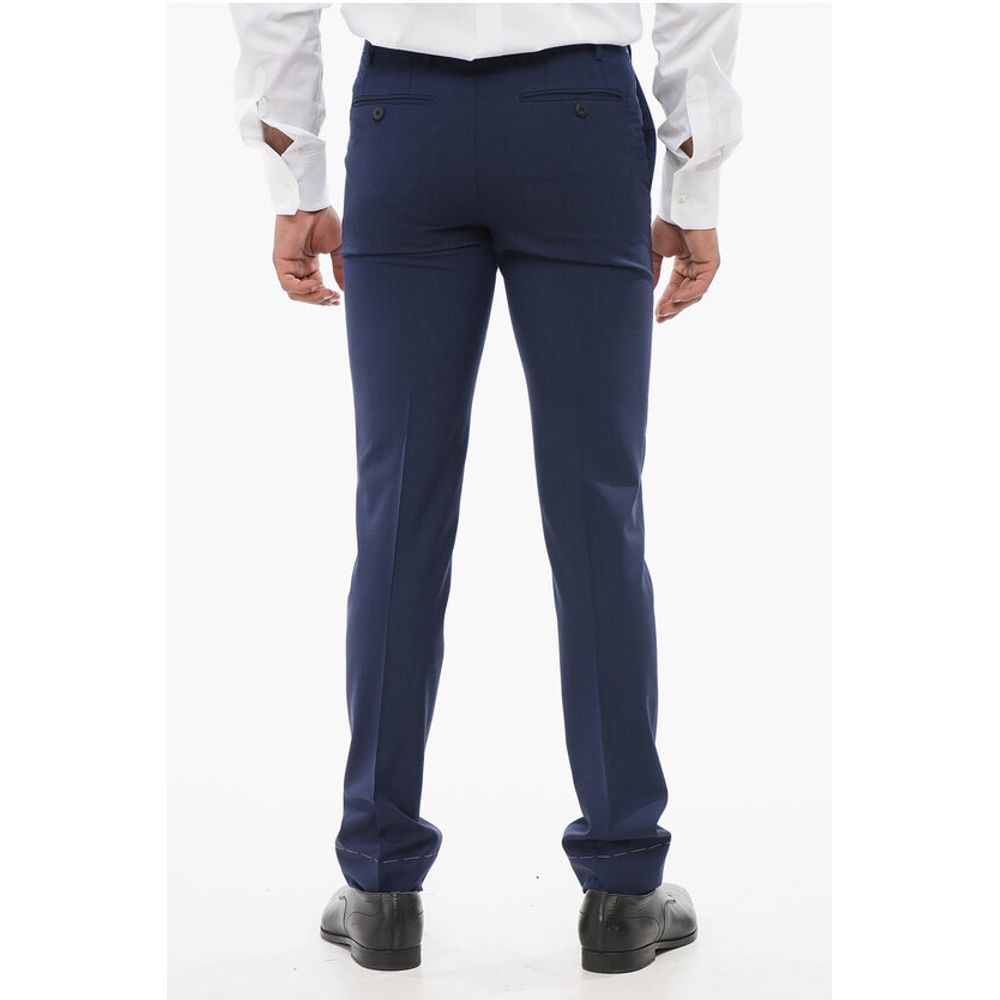 Corneliani Jacquard Virgin Wool Pants with Belt Loops
