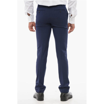Corneliani Jacquard Virgin Wool Pants with Belt Loops