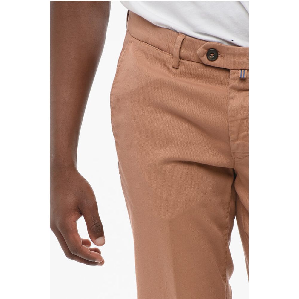 Corneliani CIRCLE Textured Cotton Chinos Pants