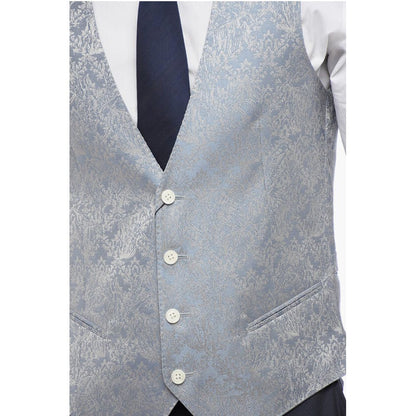 Corneliani Blended Silk Damasked Motif Vest with Half-Belt