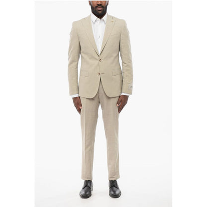 Corneliani CC COLLECTION Linen Blend RESET Suit with Flap Pockets
