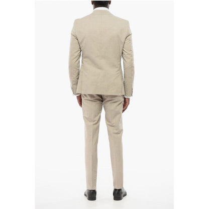 Corneliani CC COLLECTION Linen Blend RESET Suit with Flap Pockets