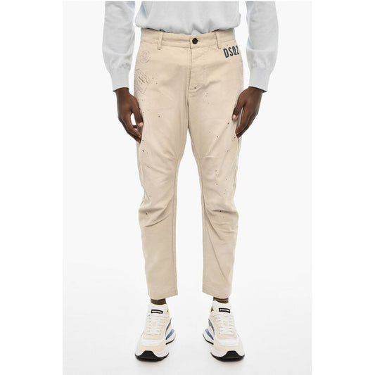 Dsquared² 4 Pockets Cotton Pants with Denim Monogram