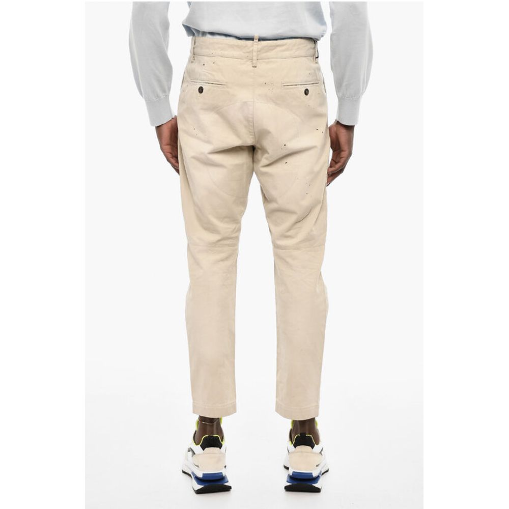 Dsquared² 4 Pockets Cotton Pants with Denim Monogram