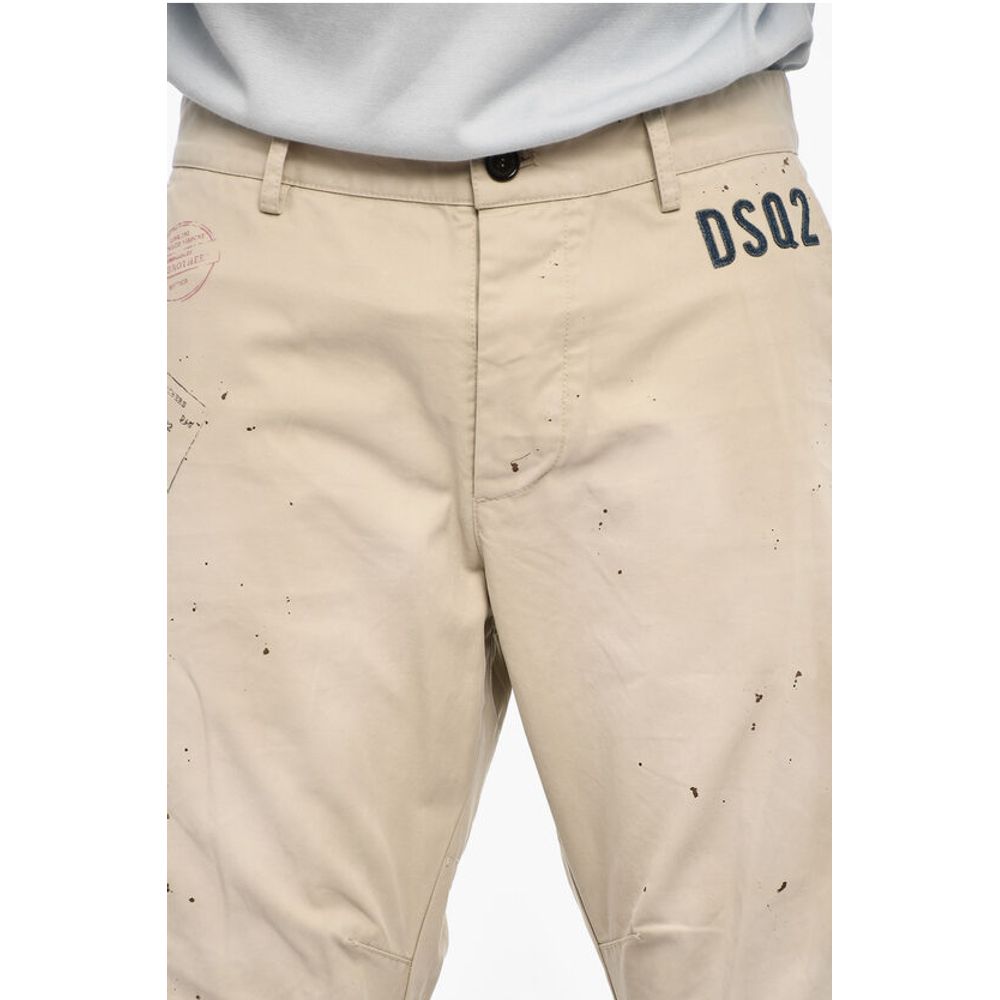Dsquared² 4 Pockets Cotton Pants with Denim Monogram