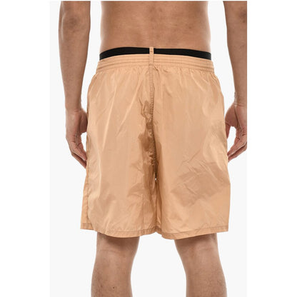 Dsquared² Slip Swimshorts With Logoed Contrasting Waistband
