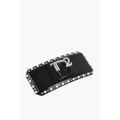 Dsquared² Patent Hair Clip with Beads and Jewels