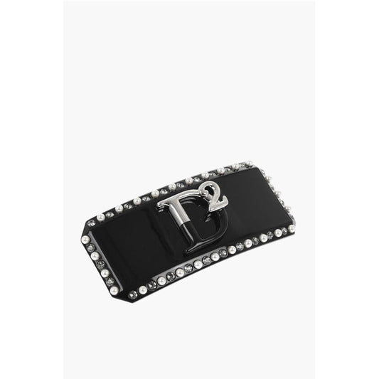 Dsquared² Patent Hair Clip with Beads and Jewels
