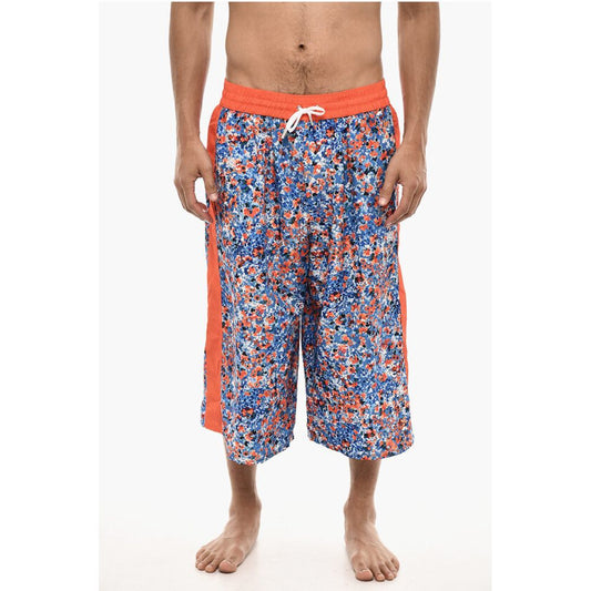 Dsquared² Maxi Swim Shorts With Floral Print