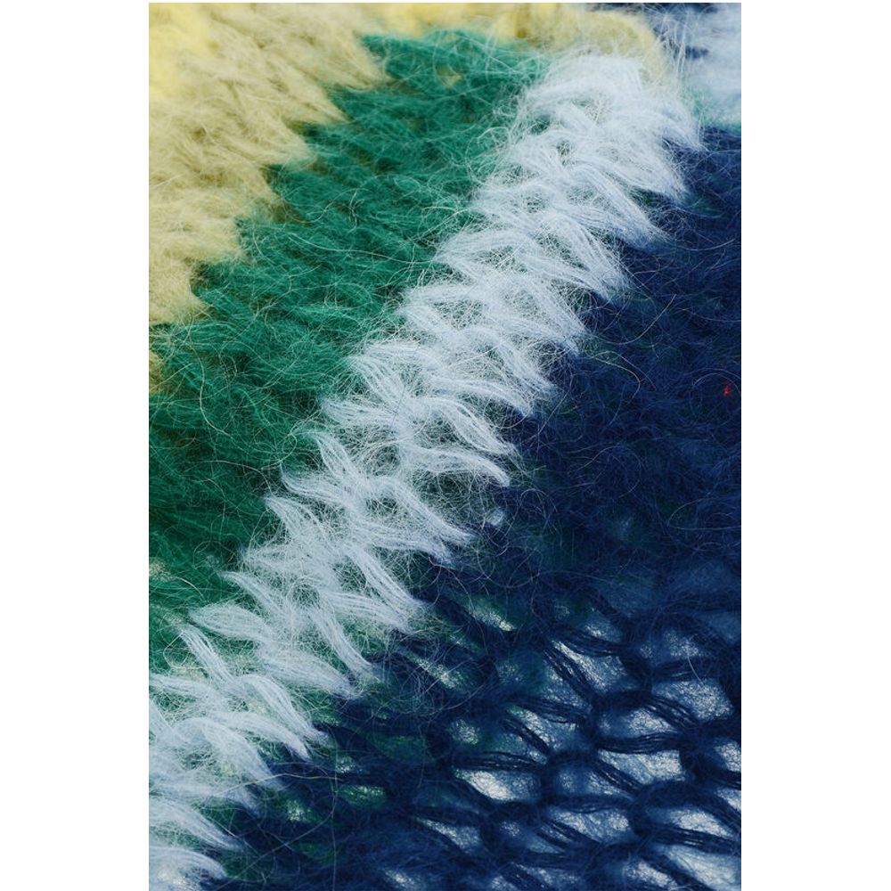 Dsquared² Striped Mohair Blend Scarf with Silver Tone Logo