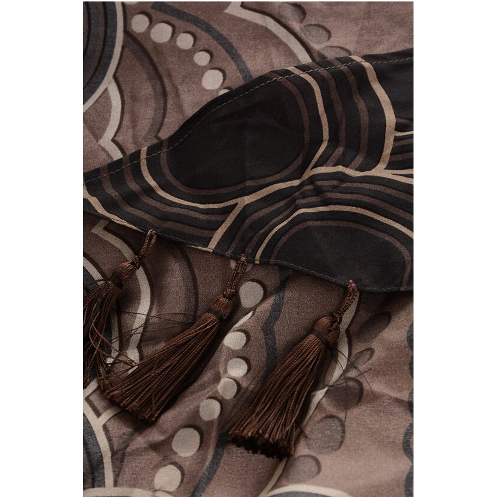 Dsquared² Patterned Silk Foulard with Tassels