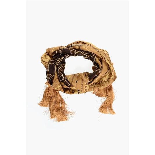 Dsquared² Patterned Silk Foulard with Tassels