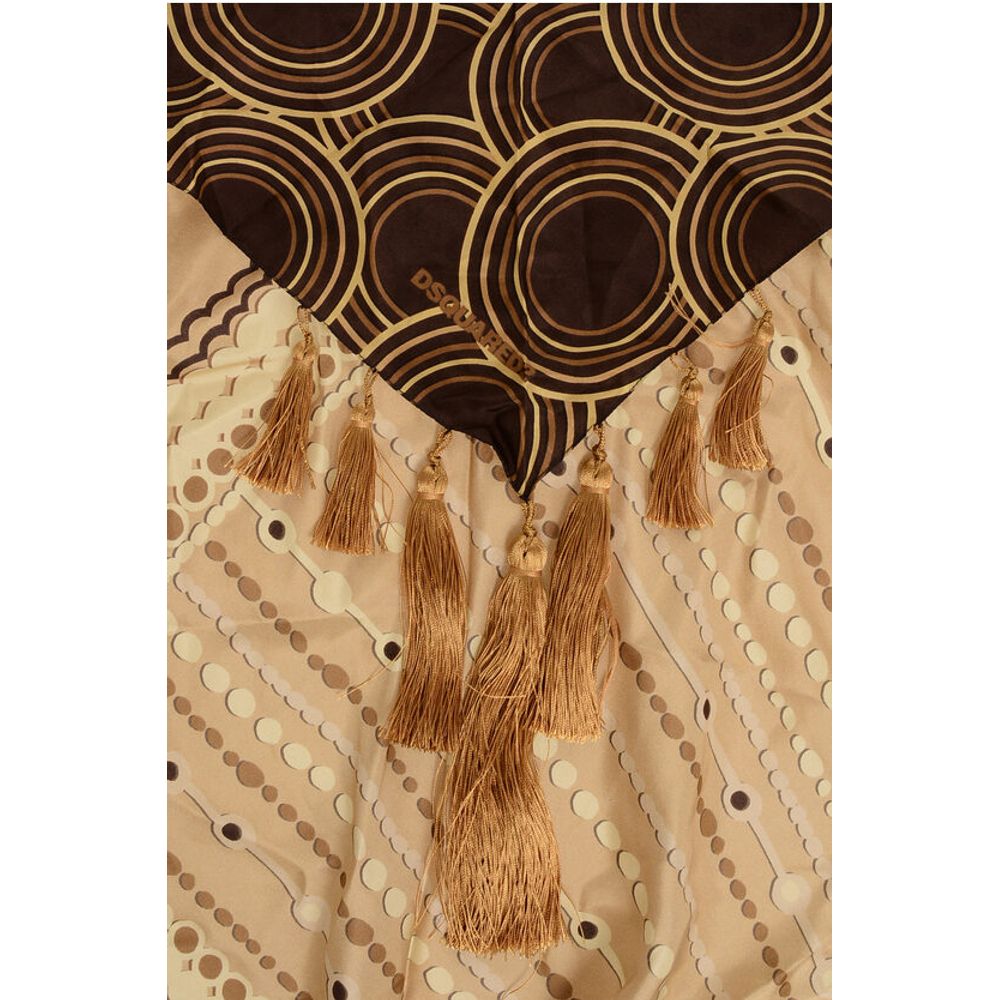 Dsquared² Patterned Silk Foulard with Tassels