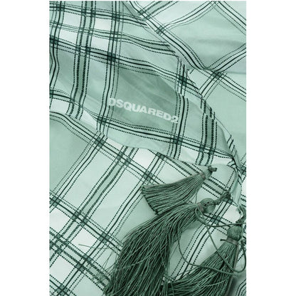 Dsquared² Checked Silk Foulard with Tassels