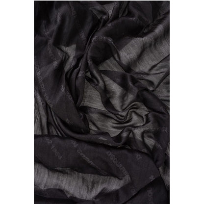 Dsquared² Silk Georgette Foulard with All-Over Logo