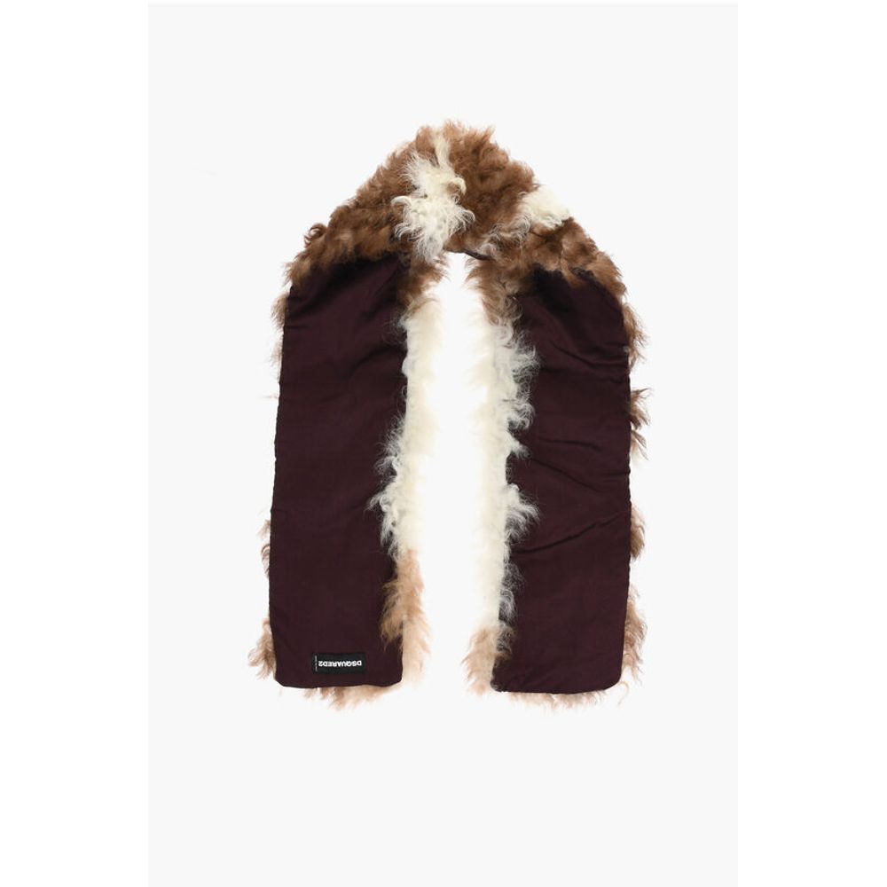 Dsquared² Two-Tone Fur Scarf with Silk Inner