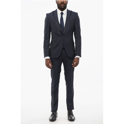 Corneliani CODE Three-Pieces Suit with Contrasting Trims