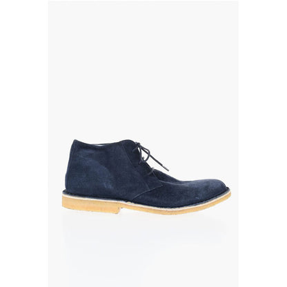 Corneliani ID Solid Color Suede Desert Boots with Crepe Sole