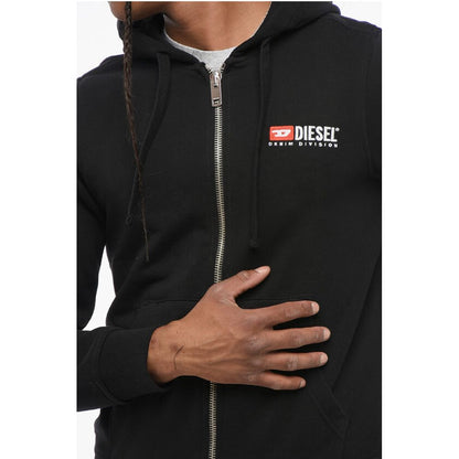 Diesel Brushed Cotton Sweatshirt with Hood and Zip Closure