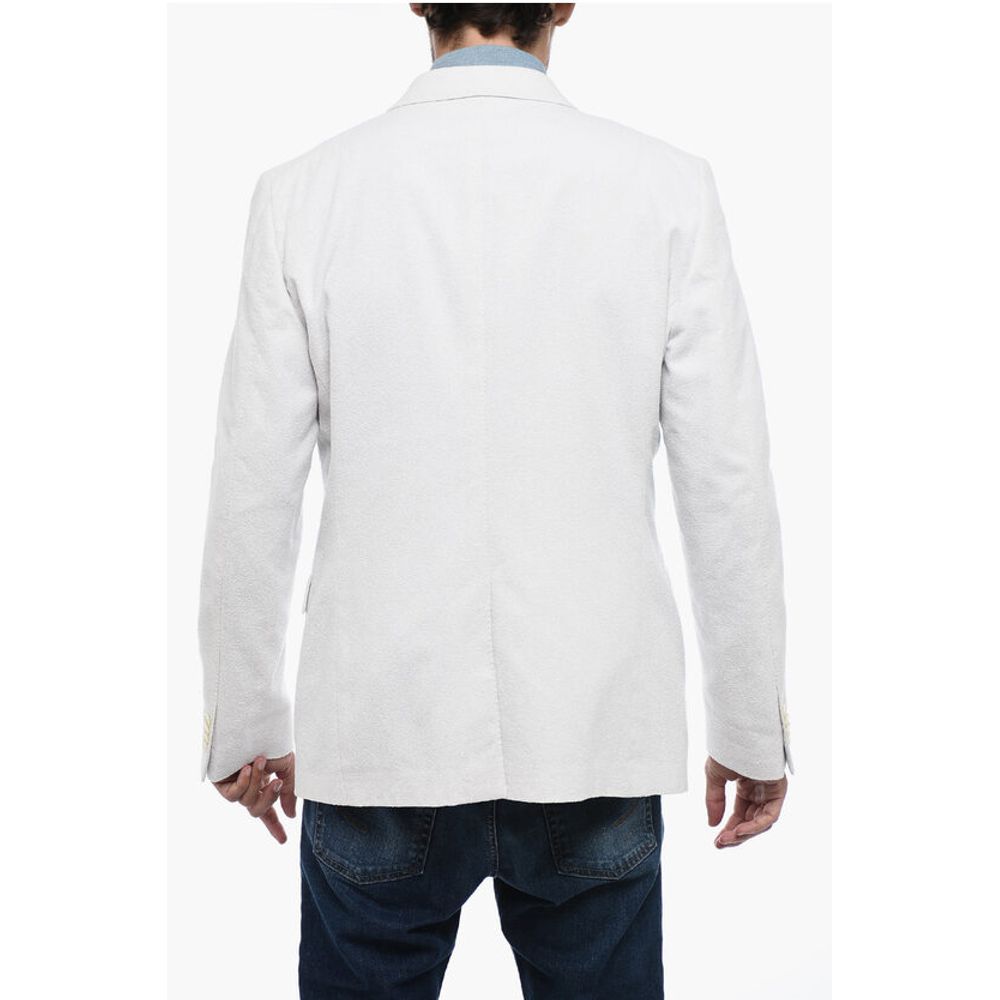 Corneliani CC COLLECTION Double Breasted Blazer with Peak Lapel
