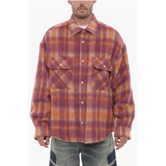 Palm Angels Virgin Wool Overshirt with Snap Buttons