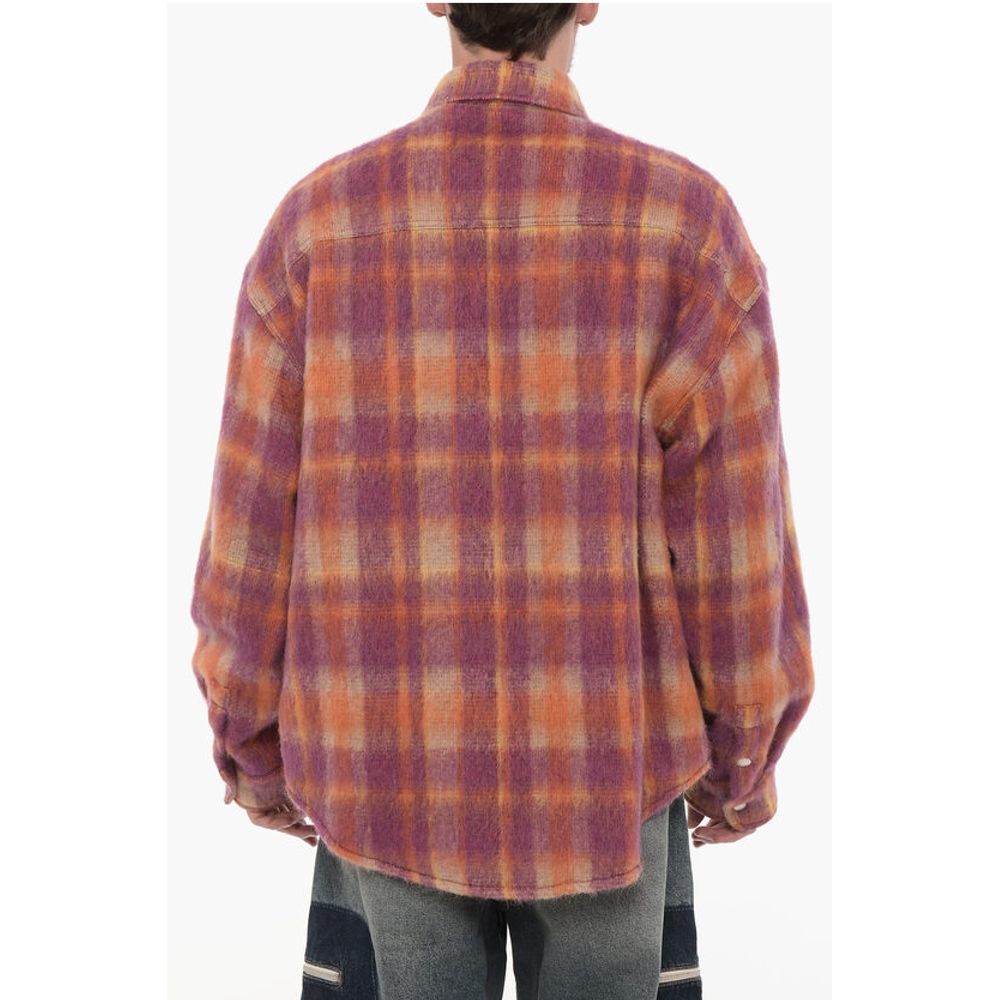 Palm Angels Virgin Wool Overshirt with Snap Buttons