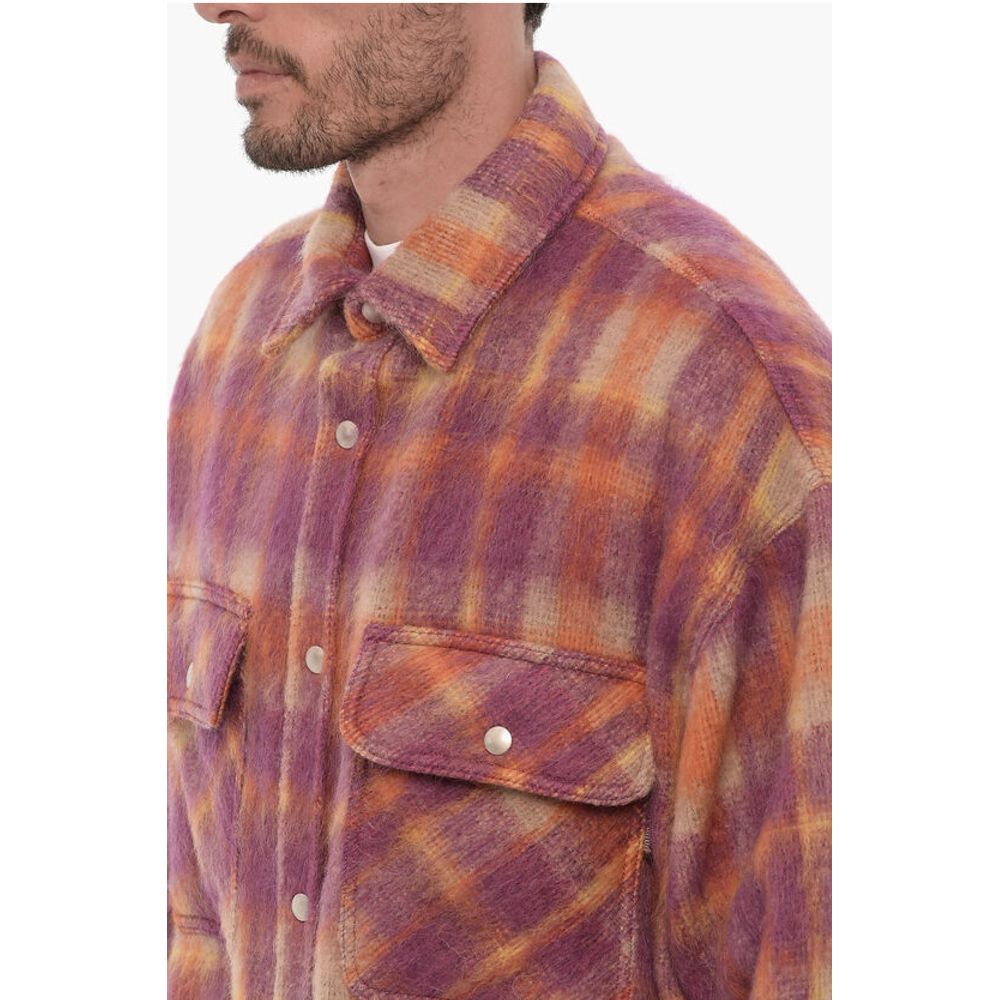 Palm Angels Virgin Wool Overshirt with Snap Buttons