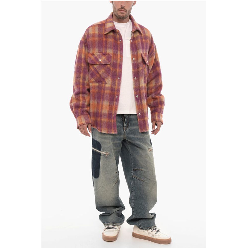Palm Angels Virgin Wool Overshirt with Snap Buttons