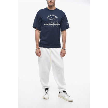 Paul & Shark WHITE MOUNTAINEERING Solid Color Crew-neck T-Shirt with Prin