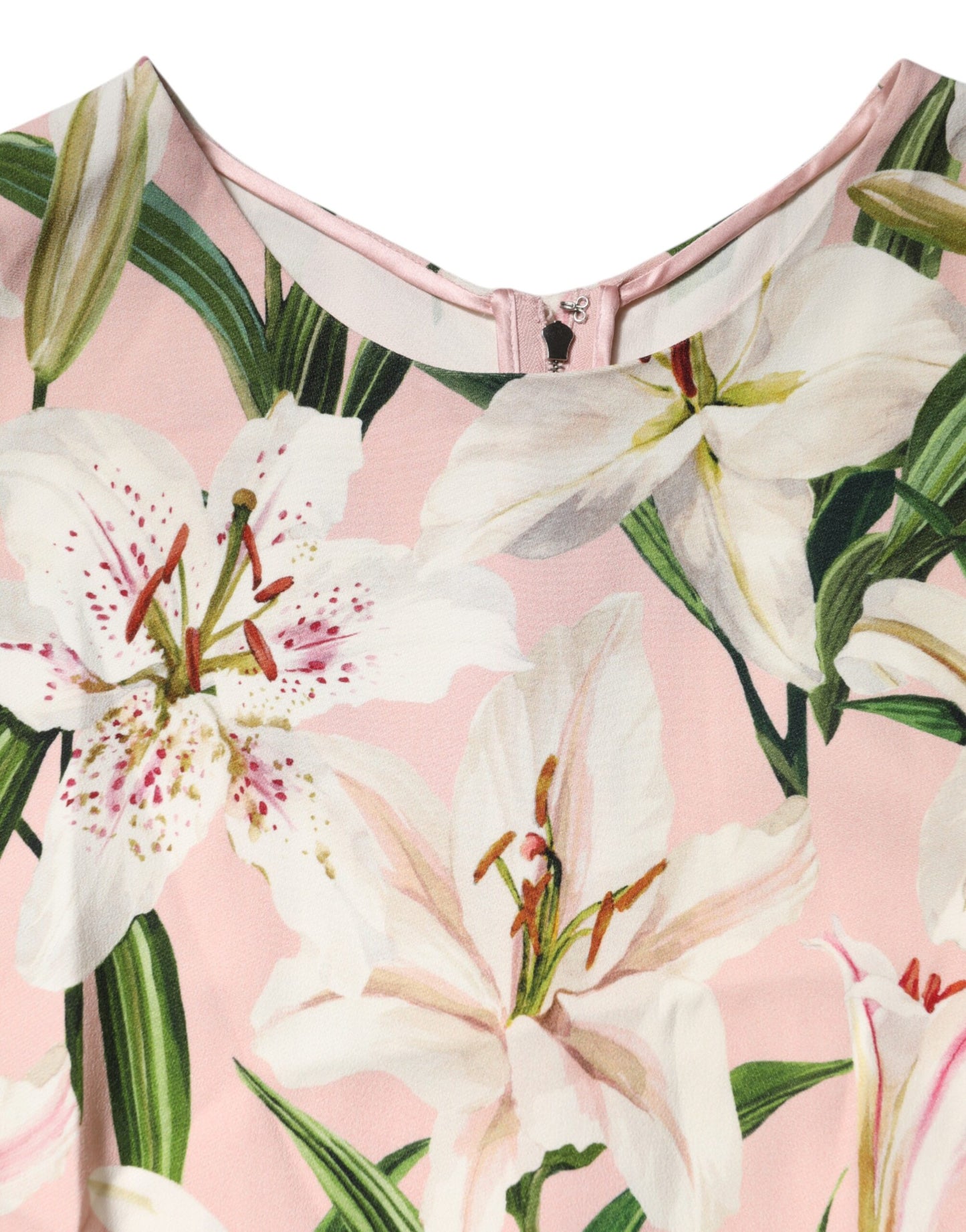 Dolce & Gabbana Pink Floral Print Sleeveless Tank Blouse Top