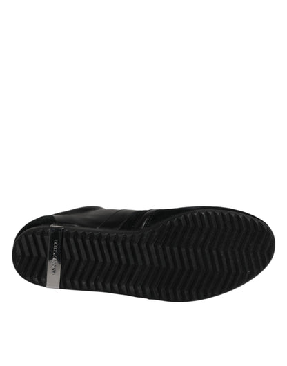 Dolce & Gabbana Black Suede Leather Low Top Sneakers Shoes