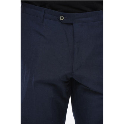 Corneliani Blended Linen Bouclè Effect Pants with Four Pockets